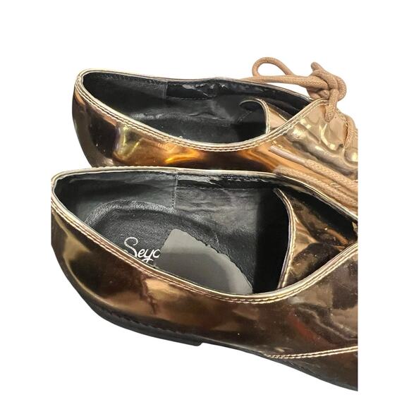 Seychelles Oxford Metallic Rose Gold Shoes Women sz 7 - Picture 6 of 11